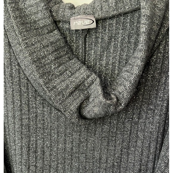 Rave sleeveless Silver Sparkle Dress Cowl Neck Date Night BodyCon Size Large - Picture 4 of 8